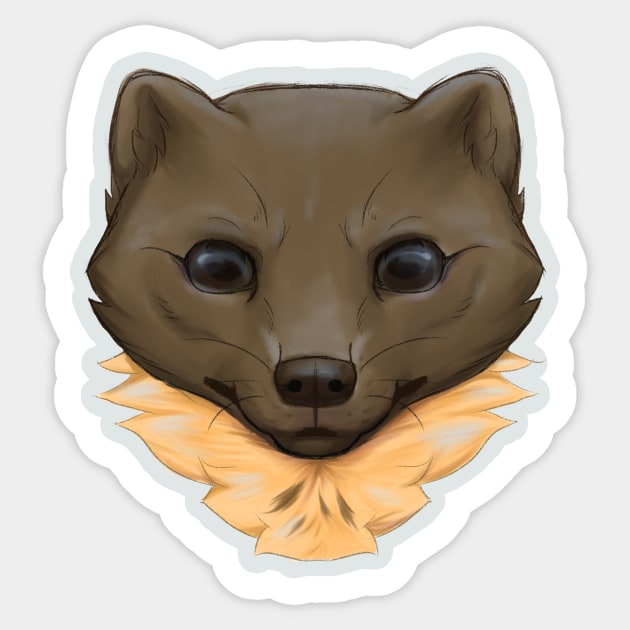 Pine Marten Sticker by Creaturemancer